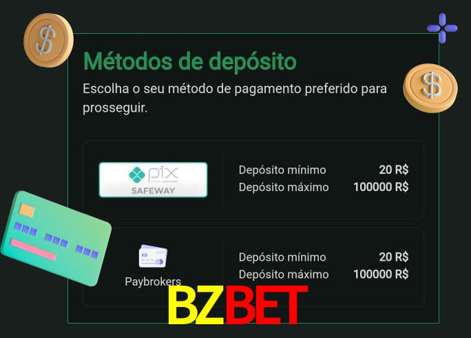 O cassino BZBET oferece uma grande variedade de métodos de pagamento